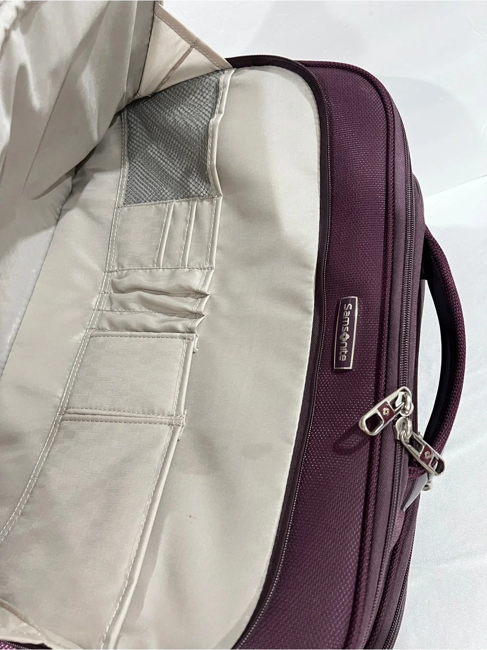 Samsonite Business Travel Bag Carry-On Luggage Marron Purple Lightweight